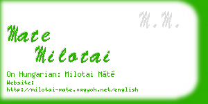 mate milotai business card
