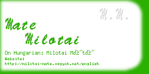 mate milotai business card